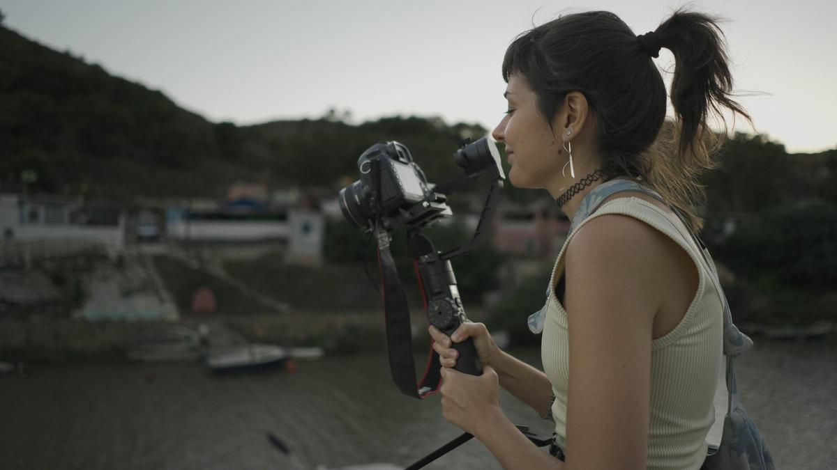 Blanca Pérez de Tudela durante la grabación del documental.