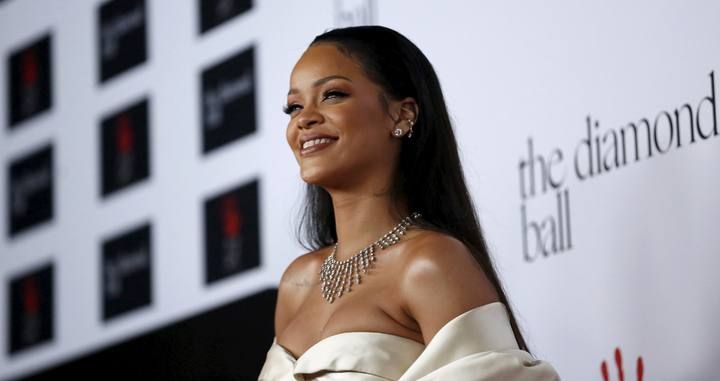 Singer Rihanna poses at the second annual Diamond Ball fundraising event in Santa Monica