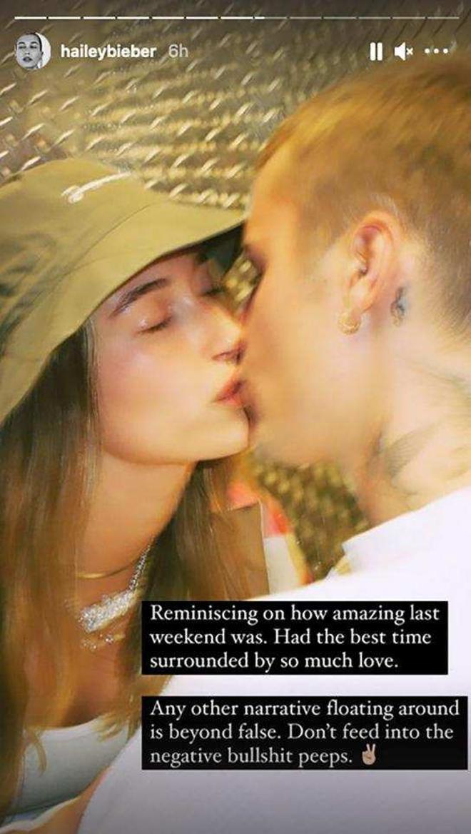 Hailey Bieber se besa con Justin Bieber y desmiente su pelea
