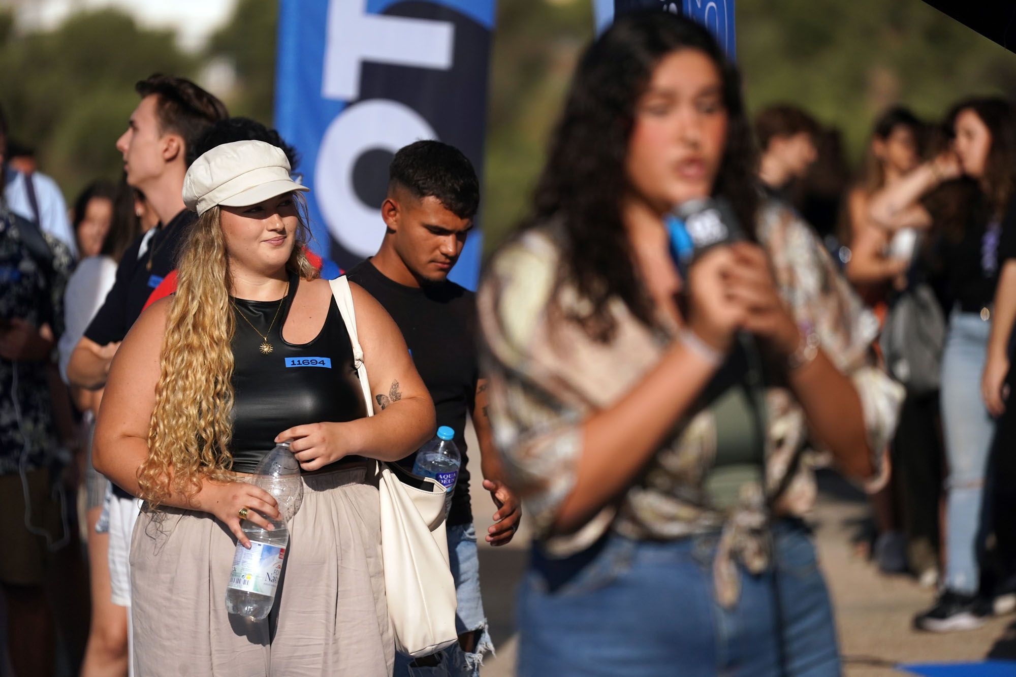 Candidates during the auditions for Operación Triunfo 'OT' 2023 in the  capital. On September 11, 2023 in Malaga, (Andalusia, Spain). Thousands of  people gathered today at La Caja Blanca, in Teatinos, to