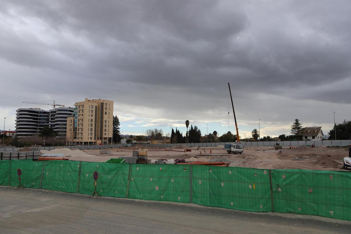 Obras en el 'Camino Marín' de Lorca.