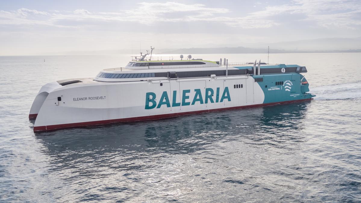 El ‘Eleanor Roosevelt’ de Baleària es el primer ‘fast ferry’ del mundo con motores de gas natural