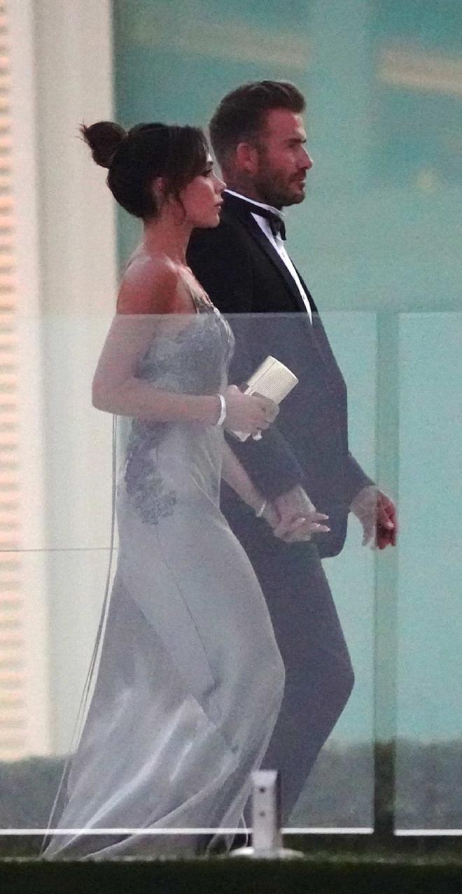 Victoria y David Beckham en la boda de Brooklyn Beckham