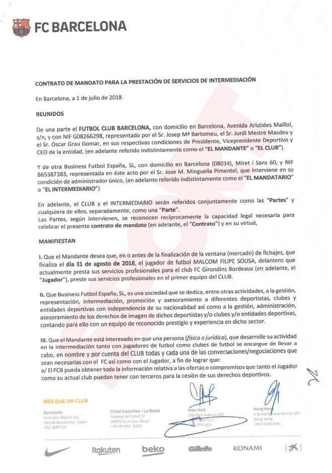 El contrato de Malcom, en exclusiva en SPORT