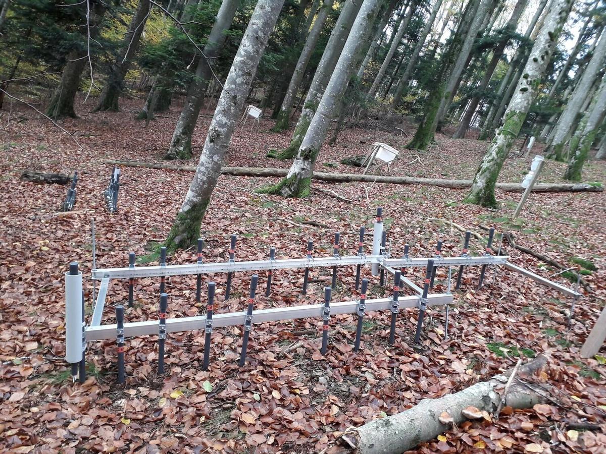 Monitoreo de gases del suelo mediante colectores automáticos.