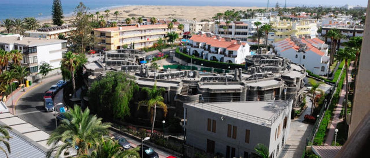 Complejos de apartamentos, en Playa del Inglés.