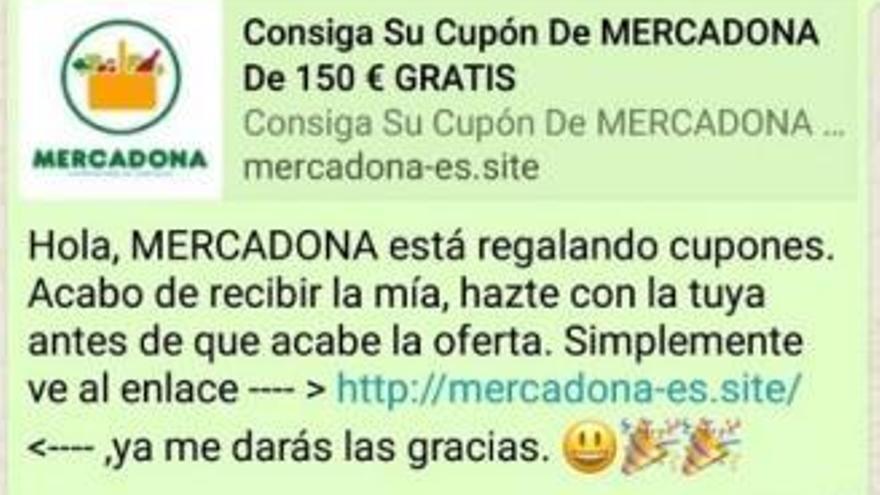 Alertan de una falsa campaña de descuentos de Mercadona a través Whatsapp