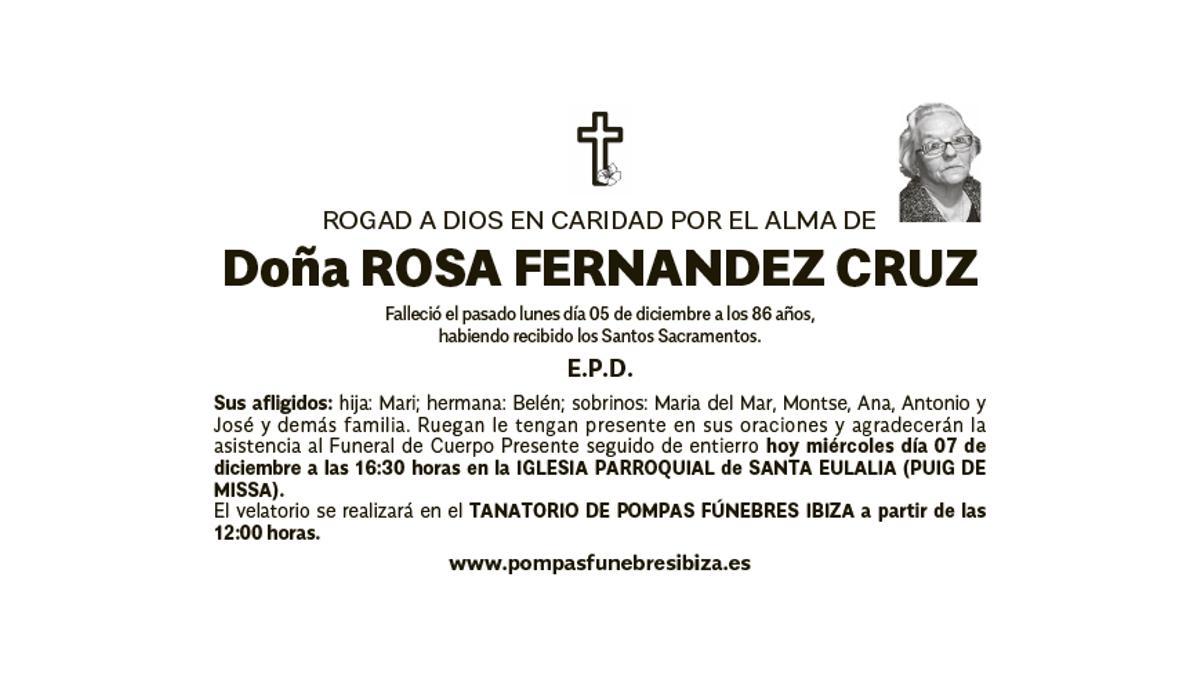 Esquela Rosa Fernández Cruz