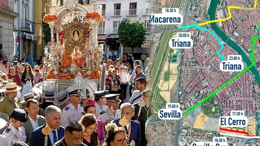 Llegada de las hermandades del Rocío a Sevilla: horas y cortes de calles previstos