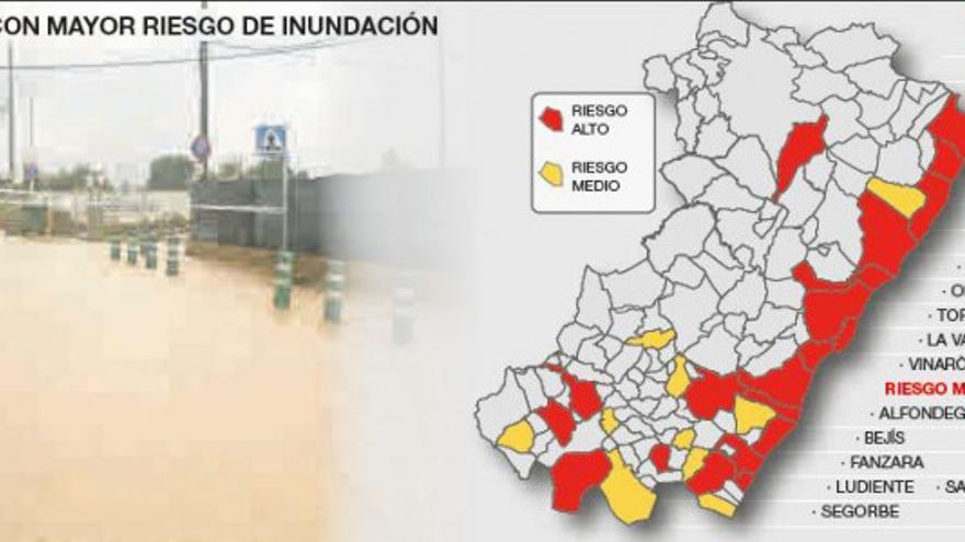 Solo seis de los 31 municipios de Castellón con más riesgo tiene plan antirriadas