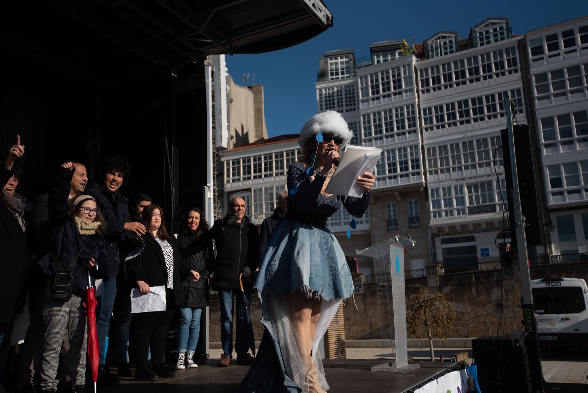 Acto en O Parrote de A Coruña por el Día mundial de la discapacidad, bajo el lema 'Baixo o mesmo paraugas'