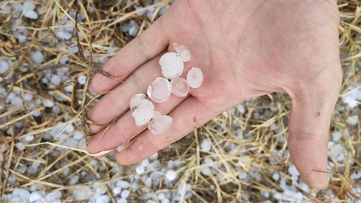 Granizo, en Bellpuig.