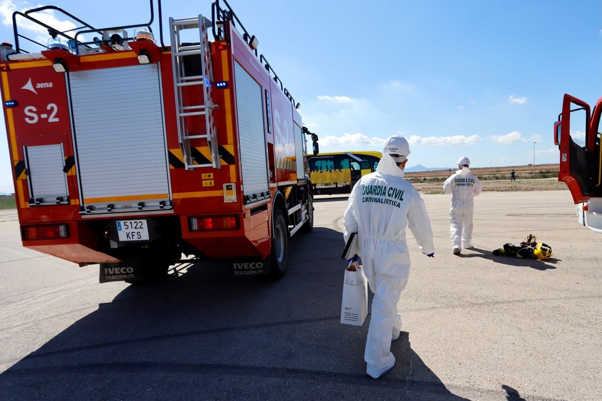 Así ha sido el simulacro de accidente aéreo en Murcia