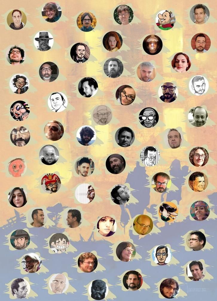 Rostros o avatares de los autores que firman esta antología.