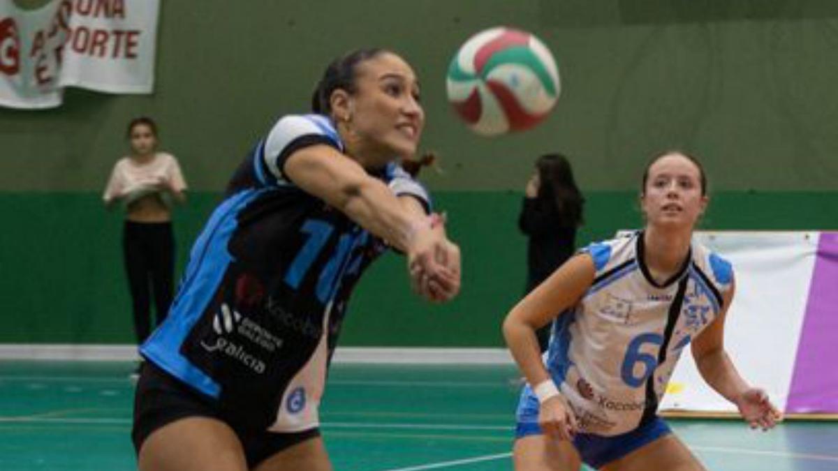 Inés Losada, en un partido del Zalaeta esta temporada.