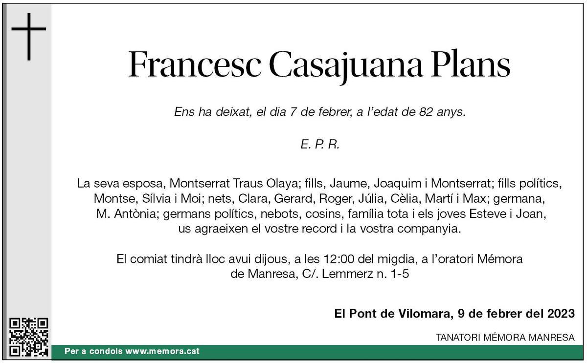 Francesc Casajuana Plans