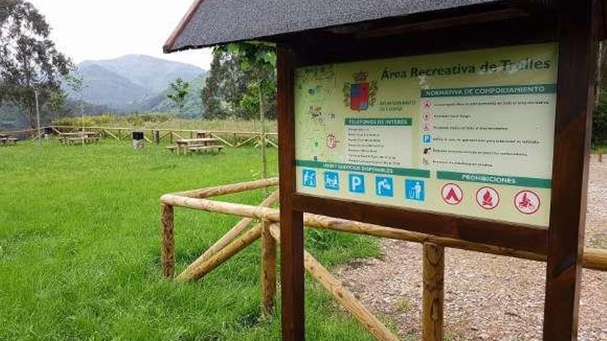 Aspecto de la nueva área recreativa de Trelles, en Coaña.