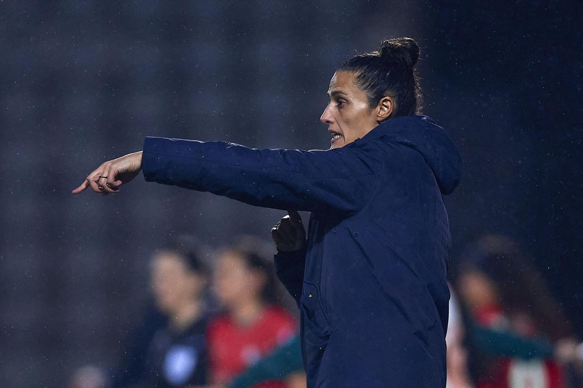 Montse Tomé, durante el partido de la jornada 3 de la Women's Nations League entre Portugal y España