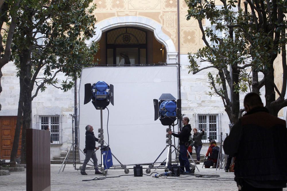 L'actriu Paz Vega grava un anunci d'ulleres a Girona