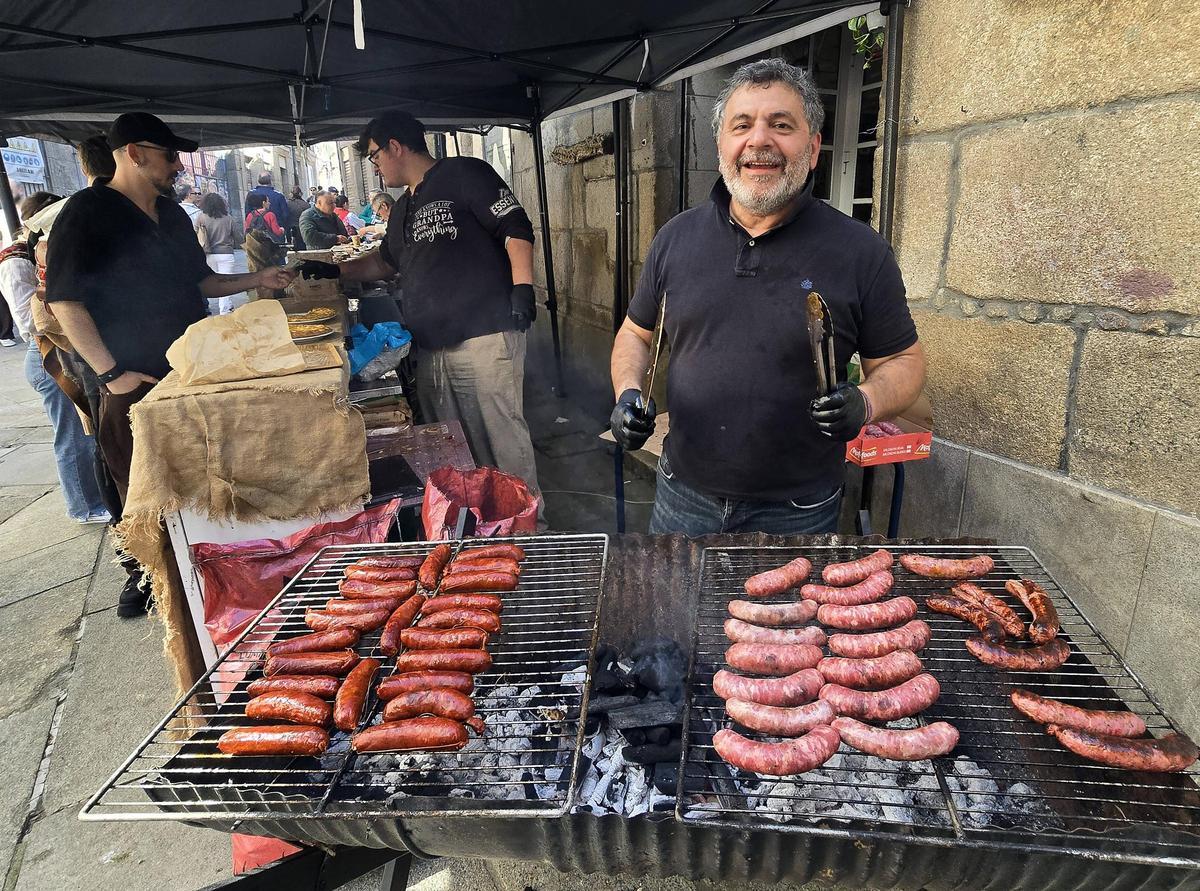 Uno de los puestos de chorizos de la Reconquista de Vigo este fin de semana.