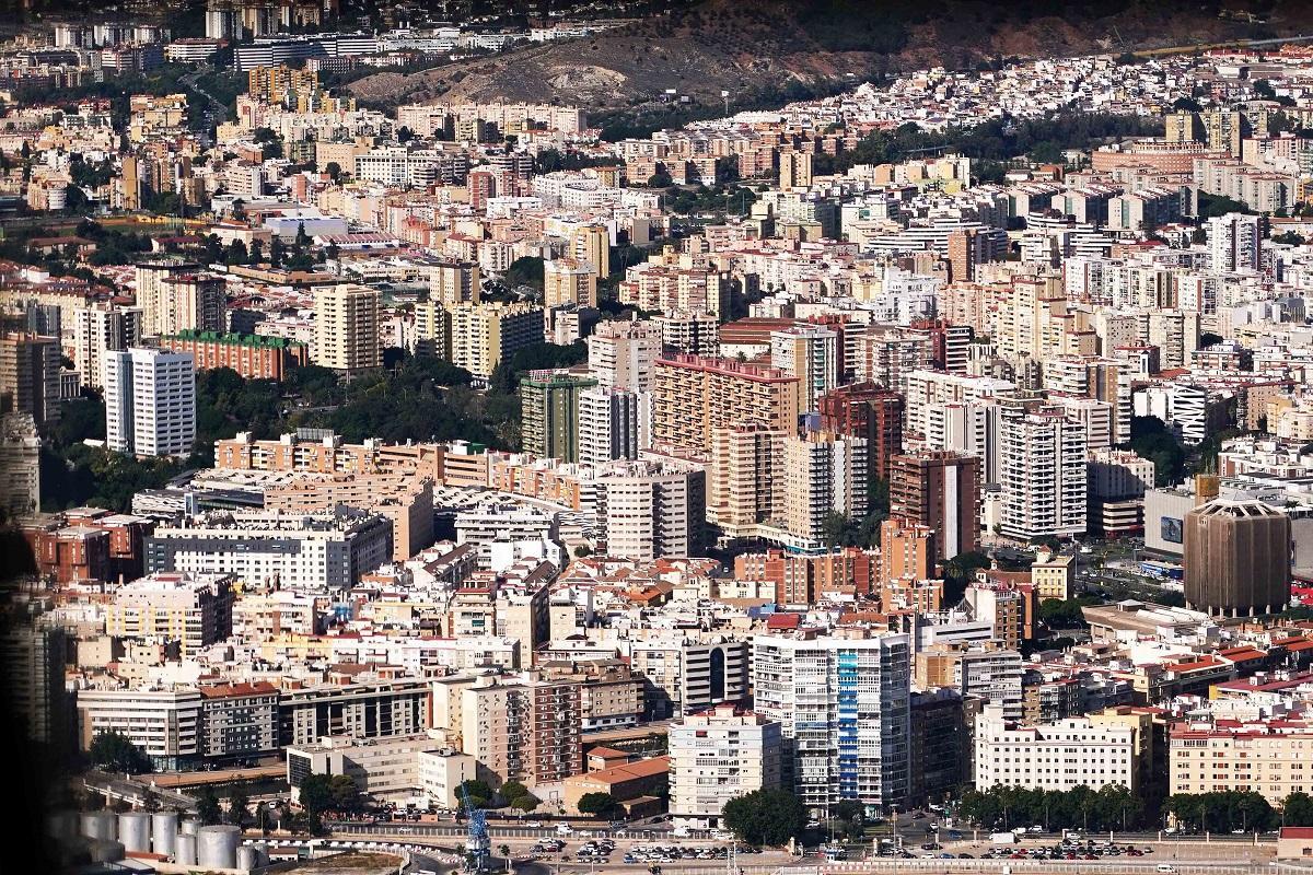 Una vista aérea de Málaga.