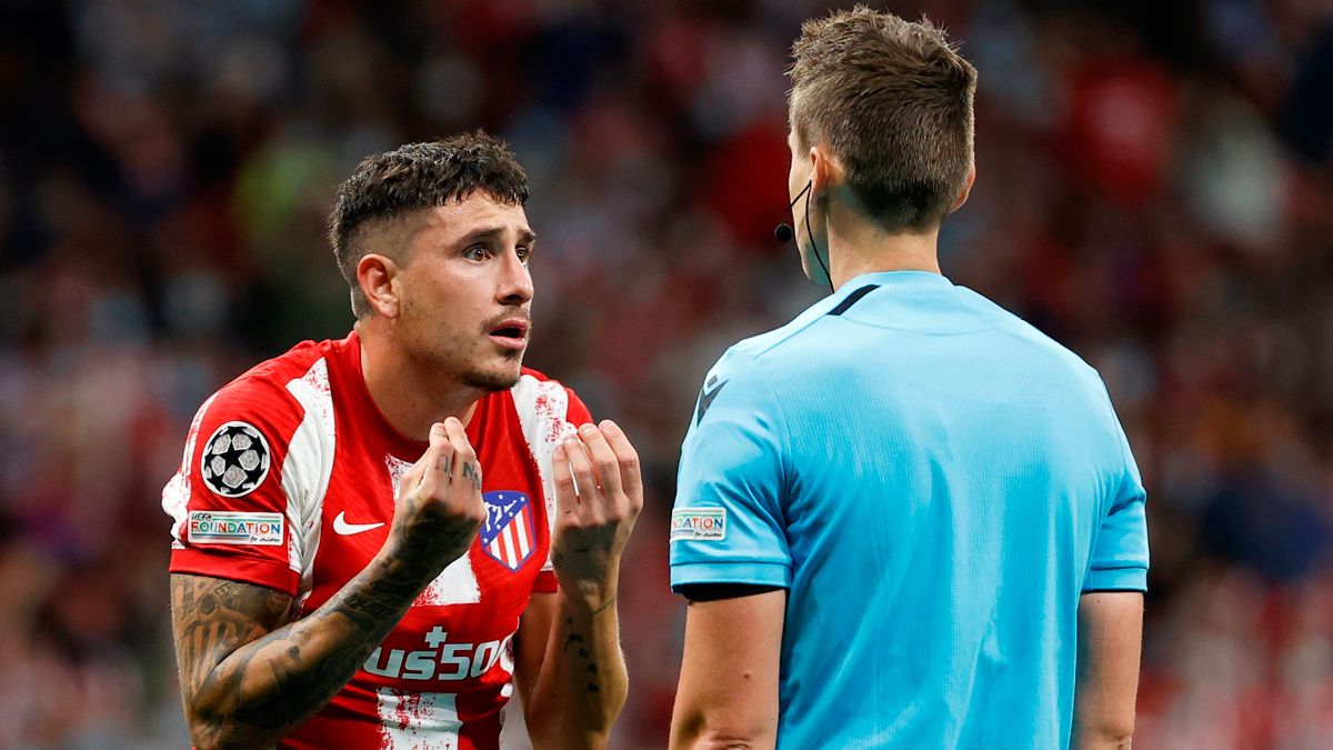 Giménez, en un partido con el Atlético