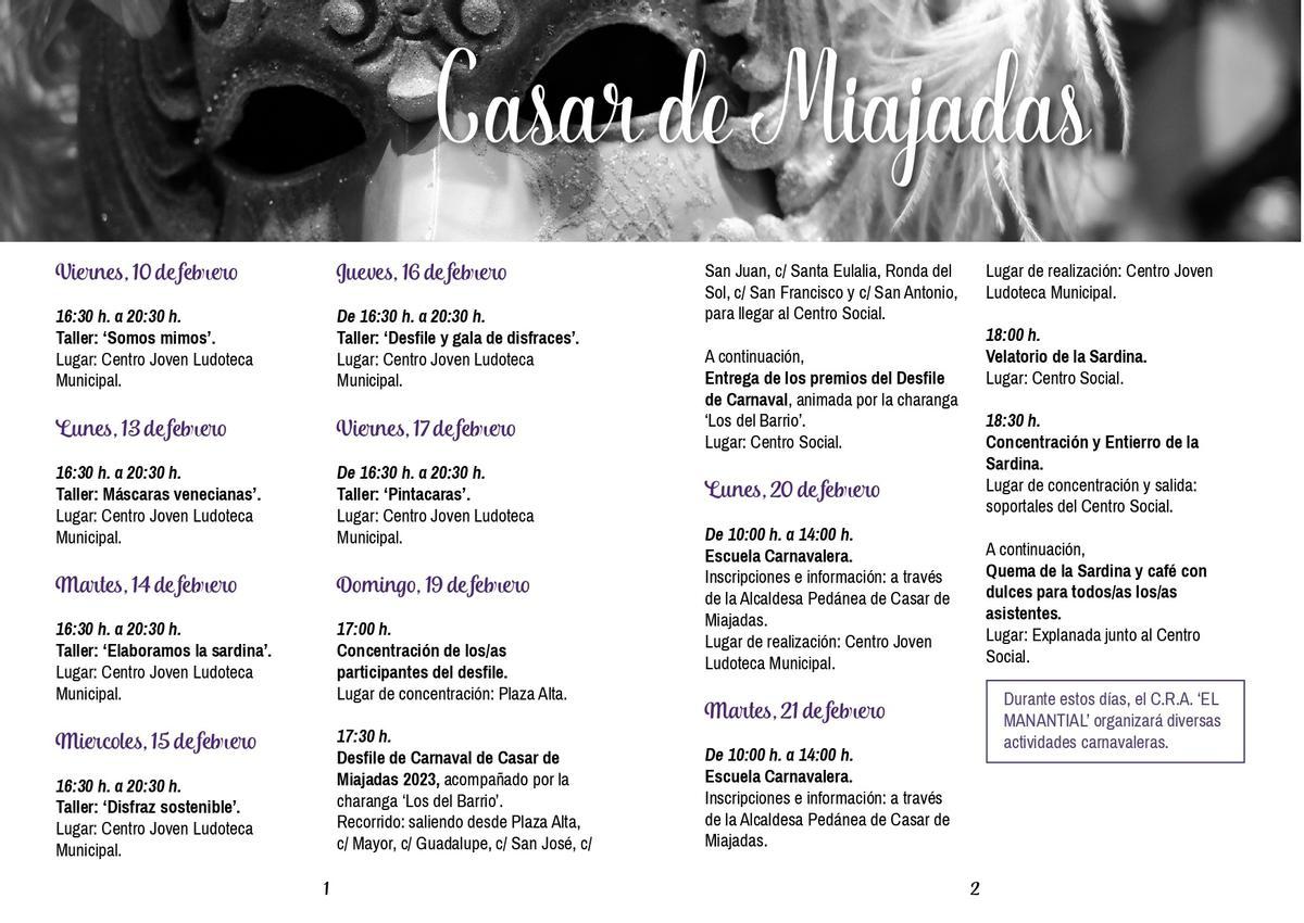 Programa de Casar de Miajadas.