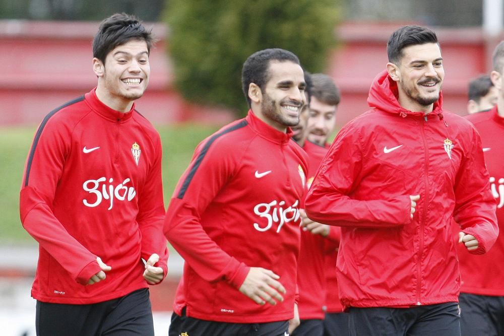 Entrenamiento del Sporting.