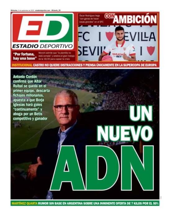 Portada ESTADIO DEPORTIVO 9 septiembre 2020