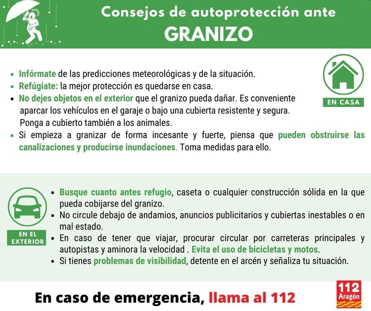 Consejos lluvias y granizo.