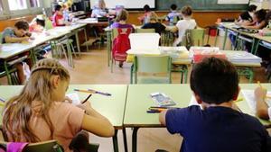 Alumnos en una escuela de Barcelona.