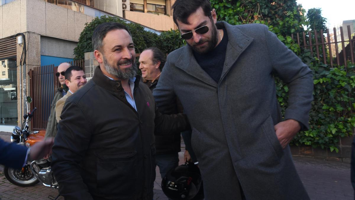 Santiago Abascal, en la manifestación de agricultores en Murcia