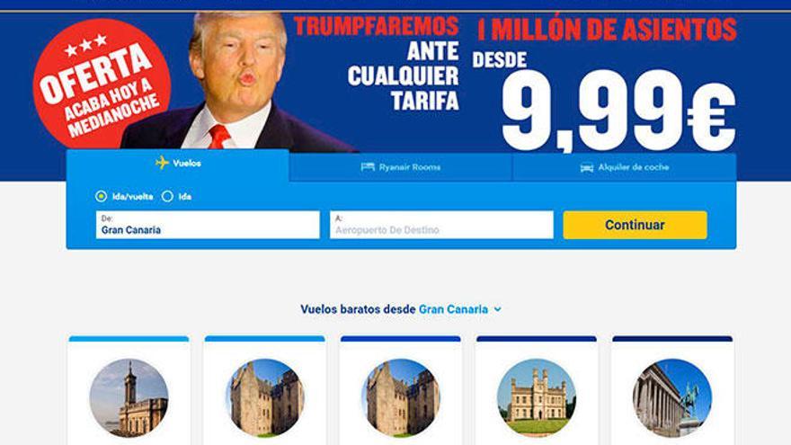 Ryanair ofrece billetes a 9,99 euros con motivo de la victoria de Trump