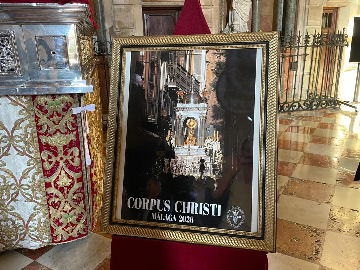Cartel oficial del Corpus Christi 2026 de Málaga, obra del joven Daniel Astorga