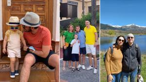 De izquierda a derecha: José Luis Mantas, presidente de ASTUCE Spain; Carlos, paciente de glioblastoma, junto a su familia y Pedro Luis, paciente de glioblastoma, y su esposa