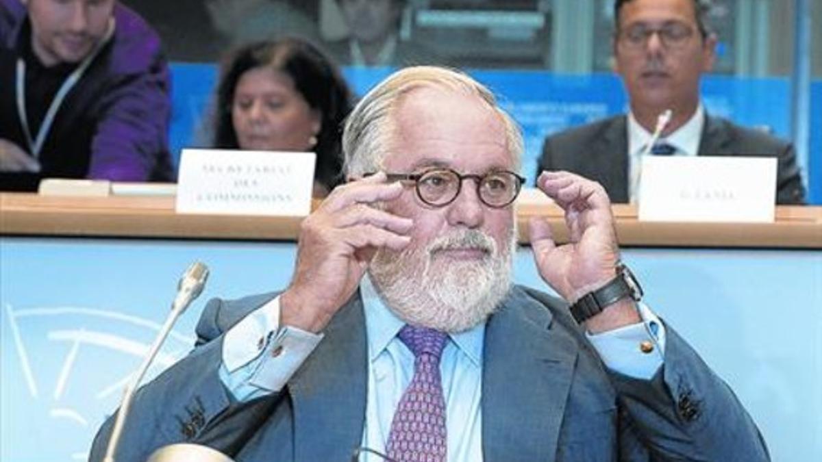 Miguel Arias Cañete, durante su comparecencia en la Eurocámara, la semana pasada.