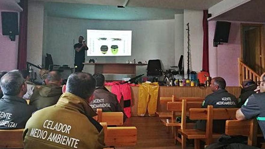 Desarrollo de uno de los cursos sobre la avispa asiática en Villardeciervos.