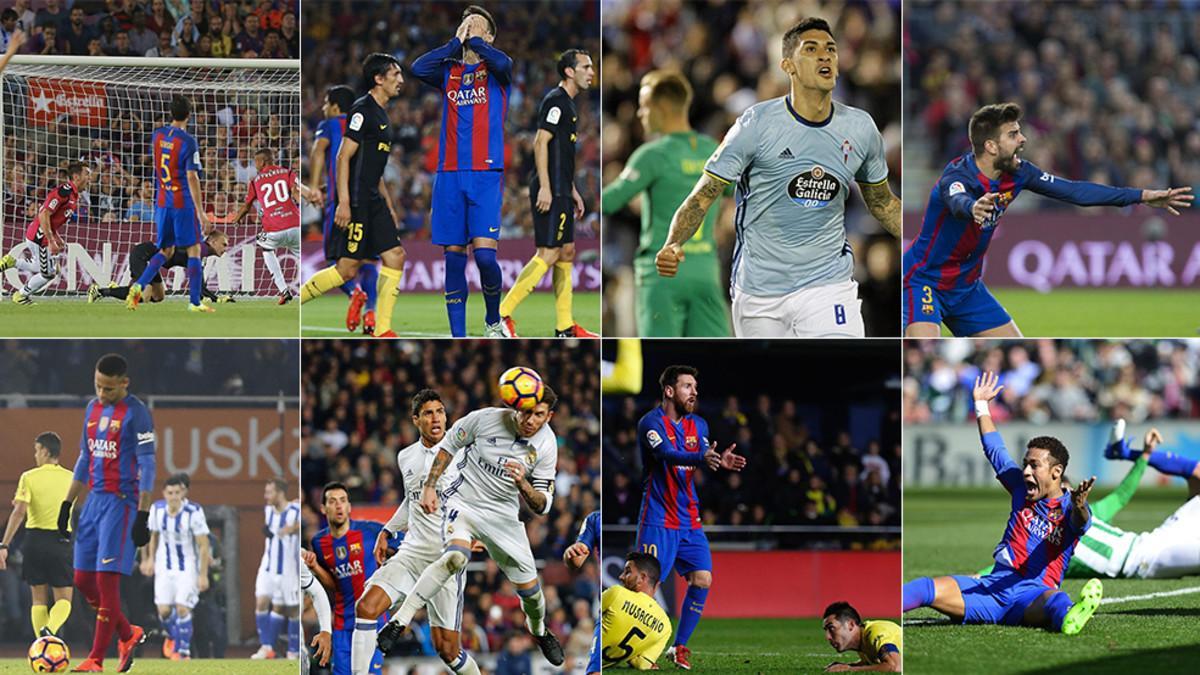 Los ocho 'pinchazos' ligueros del FC Barcelona