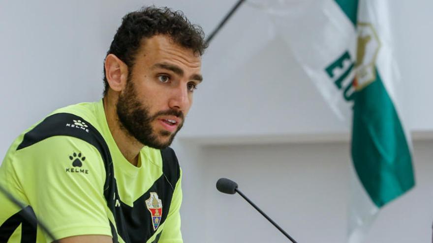 Gonzalo Verdú, en la sala de Prensa del estadio Martínez Valero