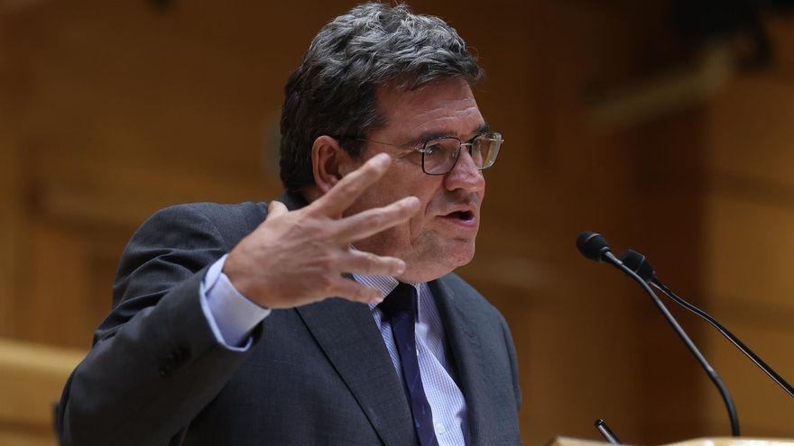 El ministro de Inclusión, José Luis Escrivá, este martes en el Senado.