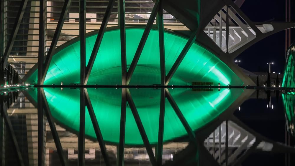 Las Artes y las Ciencias se iluminan de verde