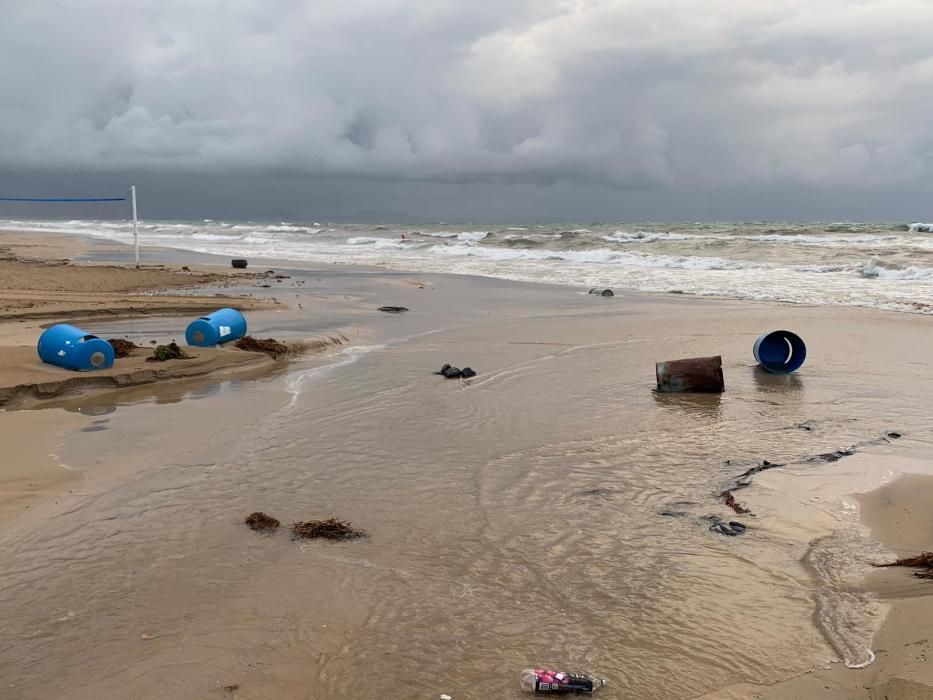 Los efectos de la lluvia en Elche y Santa Pola