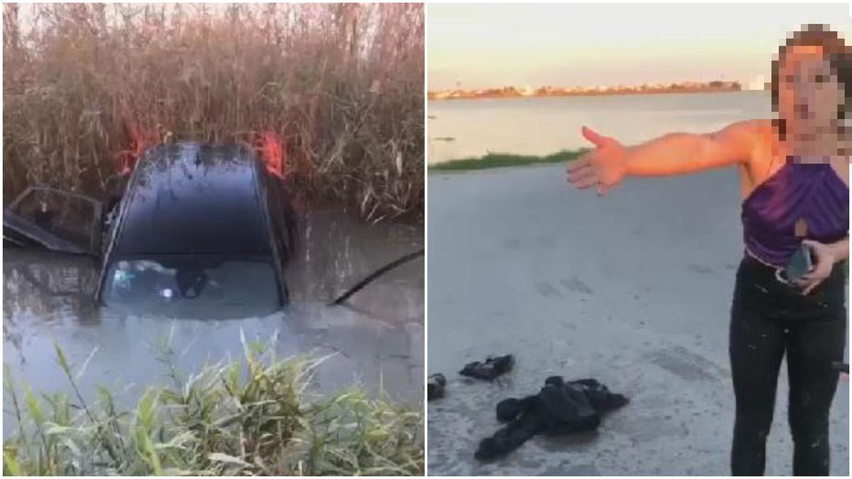 Un accidente de tráfico termina con el coche hundido en una acequia de l'Albufera