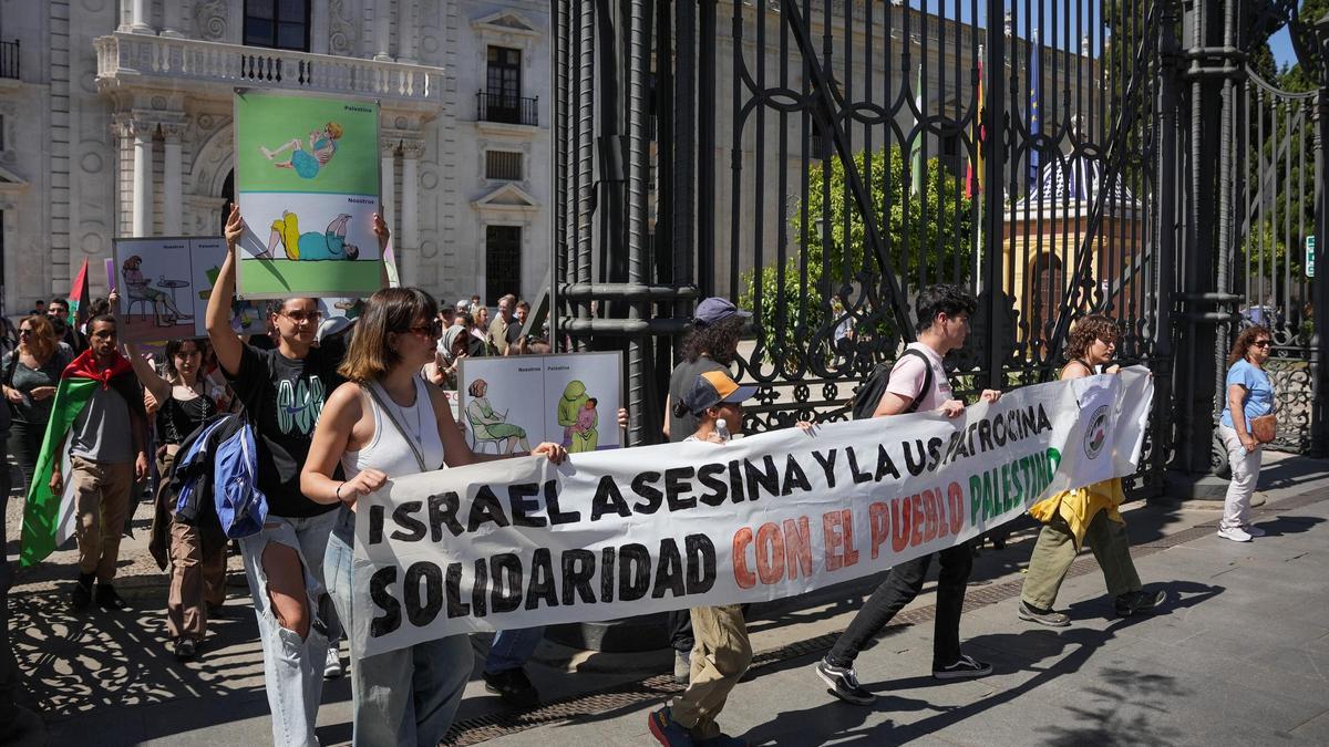 Protestas contra la invasión de Gaza.