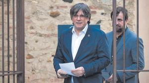 Expresidente de la Generalitat Carles Puigdemont en un acto del Consell de la República