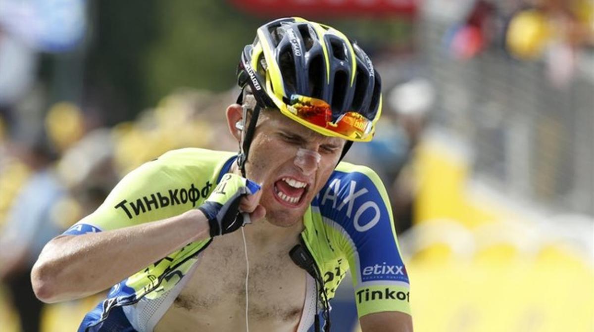 Majka celebra el triomf a la meta de Risoul, en la segona etapa alpina del Tour.