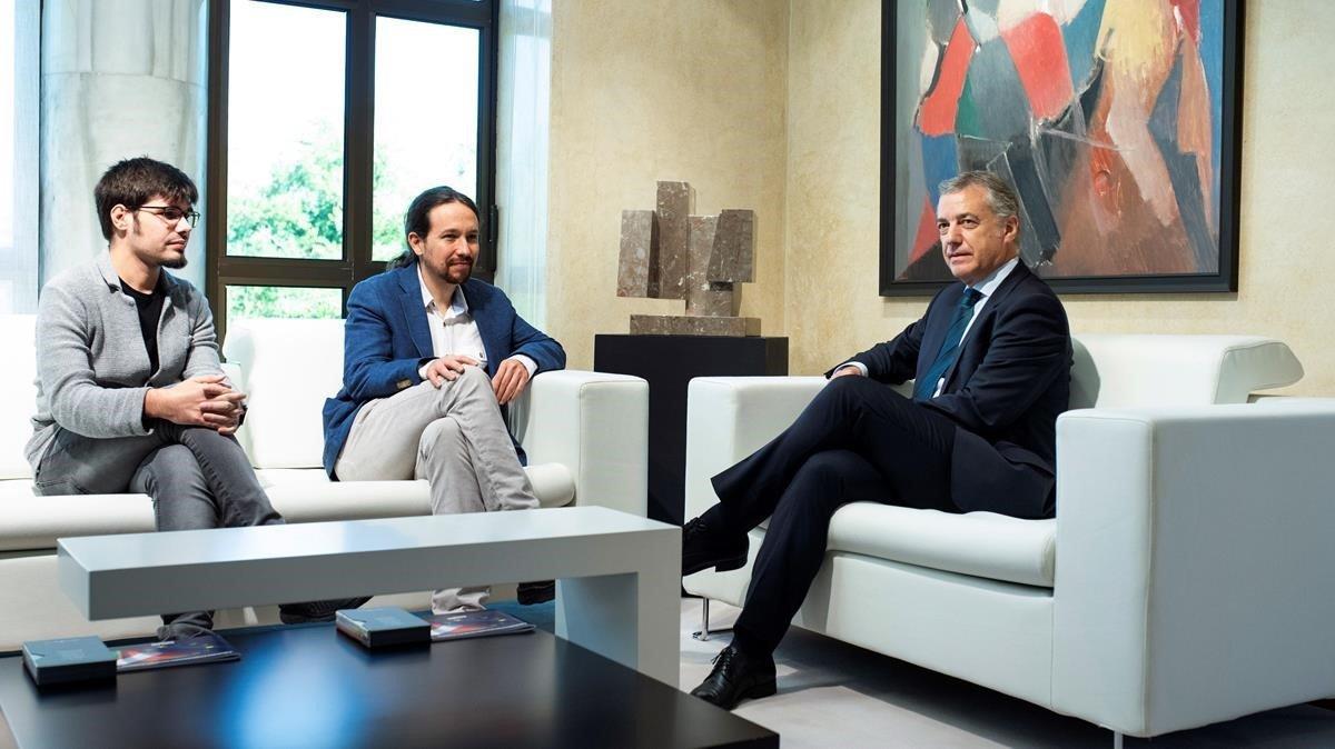 Reunión del lehendakari Urkullu con Pablo Iglesias.