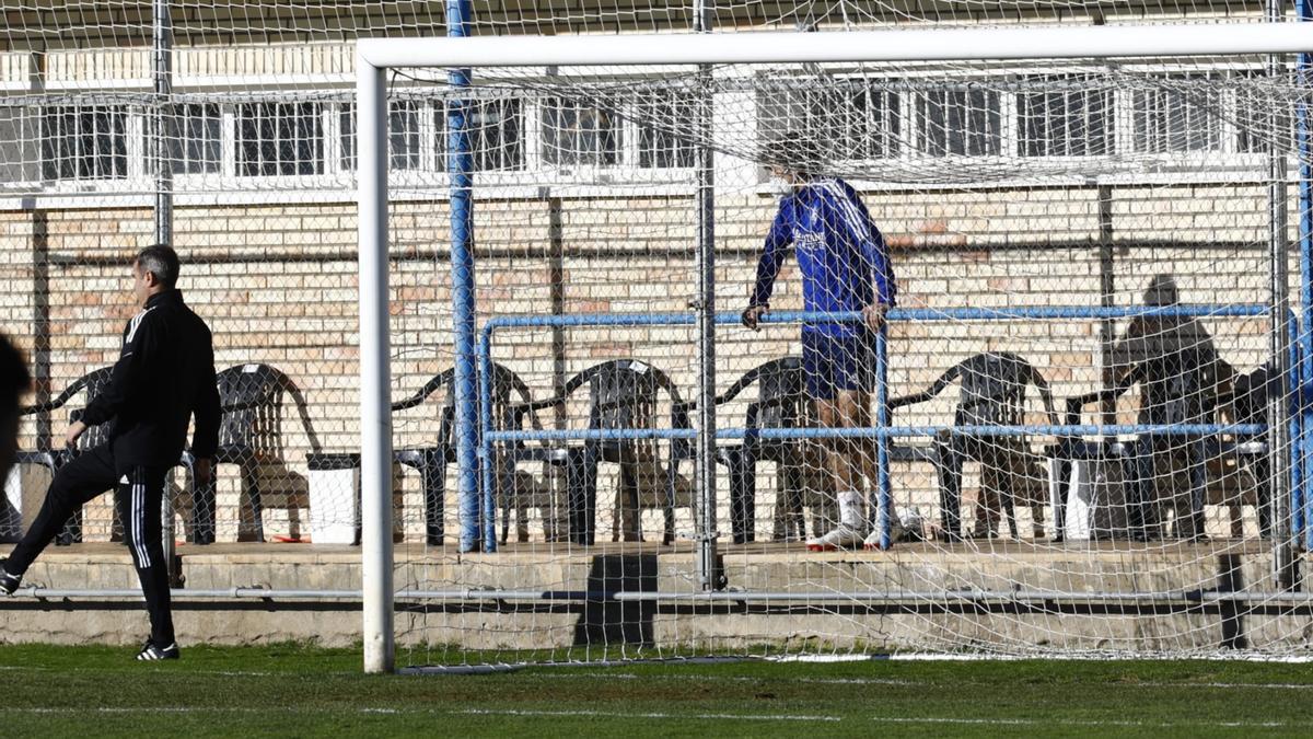 Francho, antes de comenzar este miércoles el entrenamiento.