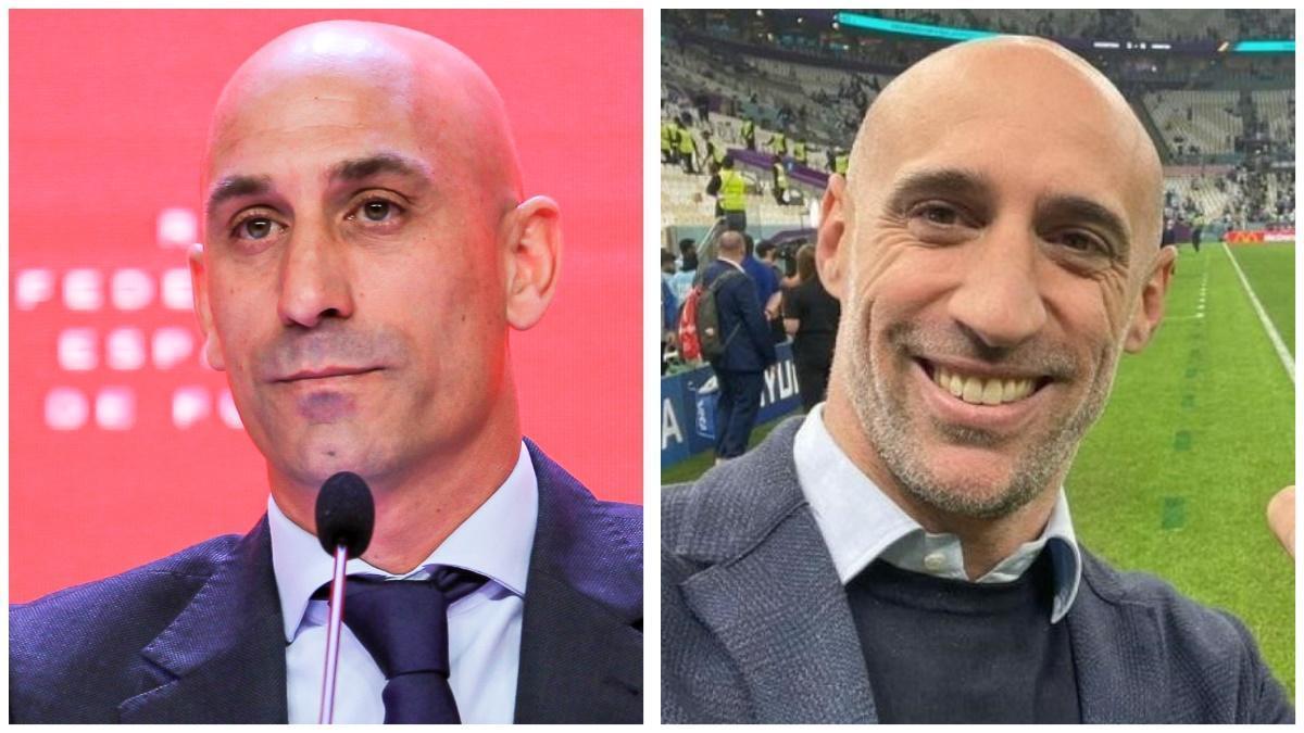 Luis Rubiales (izquierda) y el exfutbolista Pablo Zabaleta.