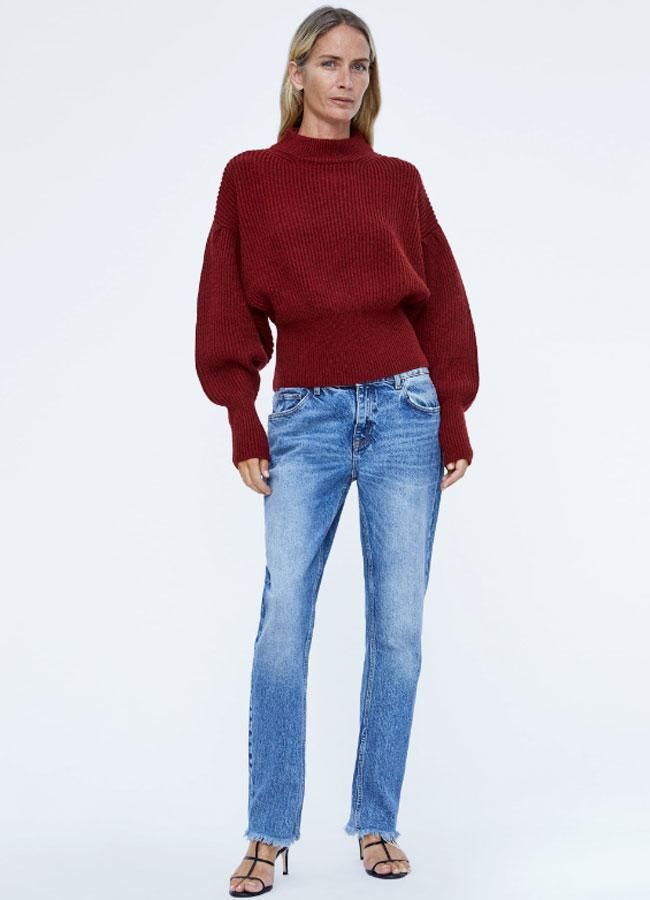 Jersey de manga abullonada de Zara